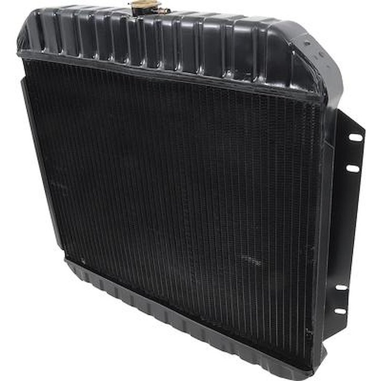 CRD5233S 1965 Ford Truck V8/Manual 3-Row Copper/Brass Radiator - Center Inlet - F100/F250/F350, 19-1/4" X 26-1/4"