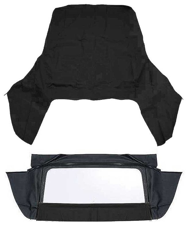 CT144133 1971-76 GM B-Body; Convertible Top Kit; With Plastic Window; With Zipper; Vinyl; Black