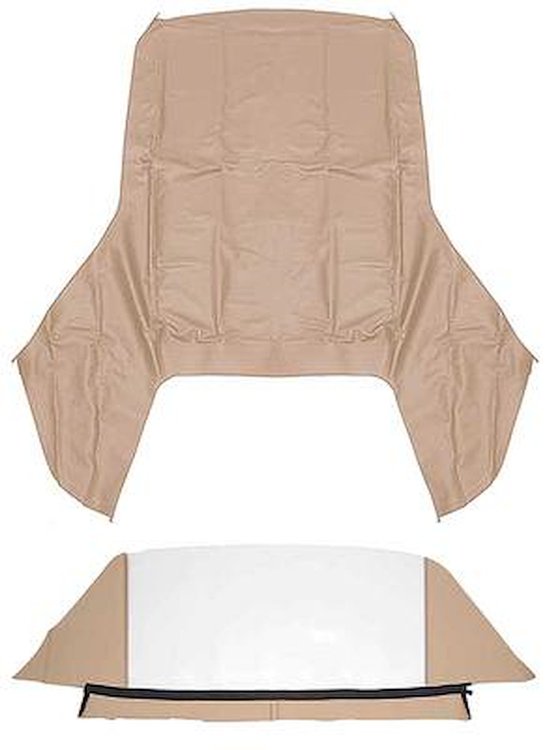 CT225103 1958 Cherolet/Pontiac; Convertible Top Kit; With Plastic Rear Window; Stayfast Canvas Cloth; Beige