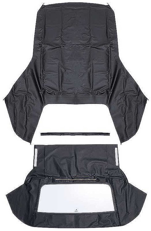 CT244214 1971-76 GM B-Body; Convertible Top Kit; With Glass Window; Without Defroster; Canvas; Black