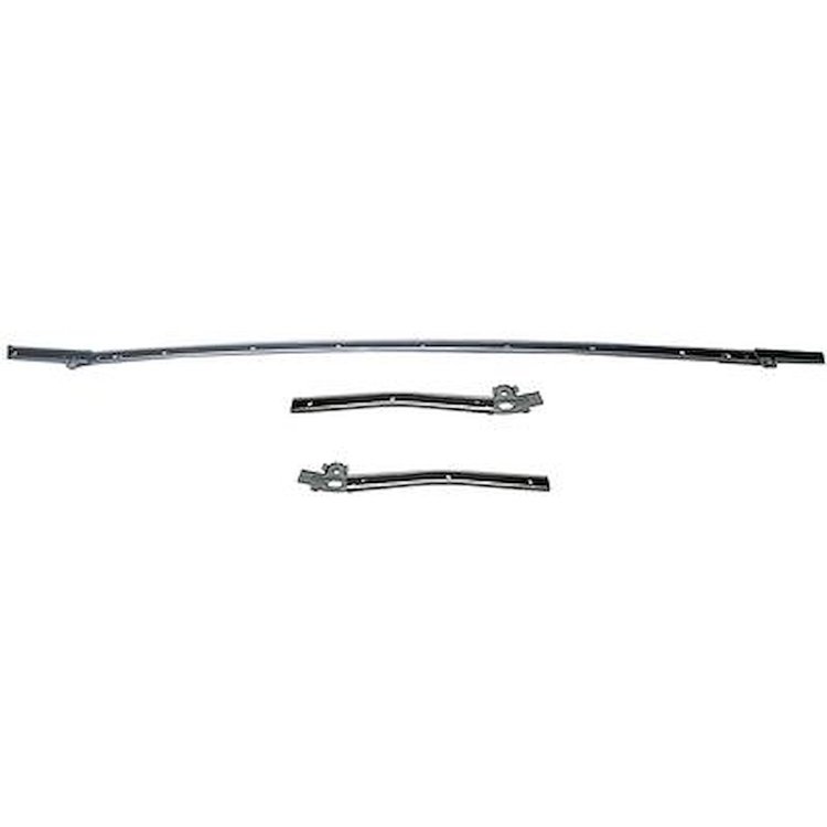 CTS6465A 1964-65 Chevelle, GM Mid Size; Convertible Top Rear Tack Strip Bow Set; Tacking Rail; Trimstick; 3-Piece