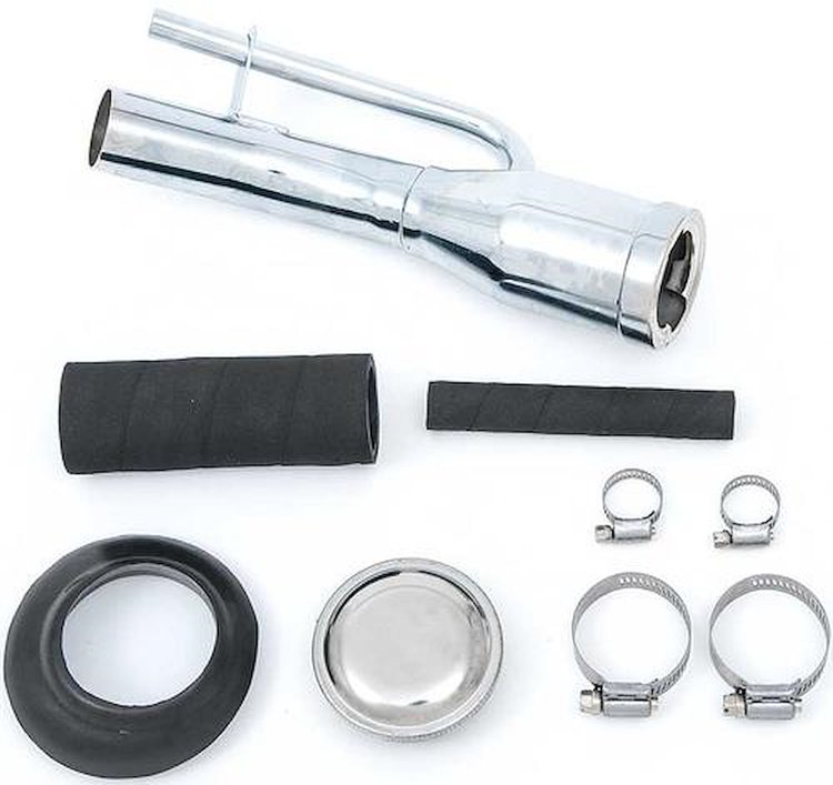 CX1706C Fuel Tank Filler Installation Kit 1949-55 Chevy, GMC Pickup Truck; w/ Chrome Neck, 1955 1st Design (early production)
