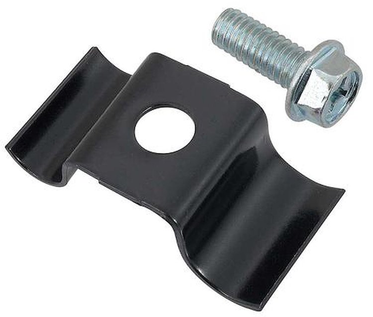 CX9283 1967-72 Chevy, GMC Truck; Battery Tray Hose Clamp; with AC; w/ Bolt; Black