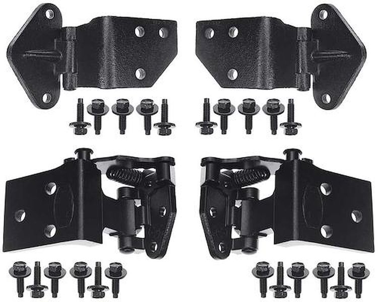 DHK2 1965-66 Mustang; Upper and Lower Door Hinge Kit; with Hardware