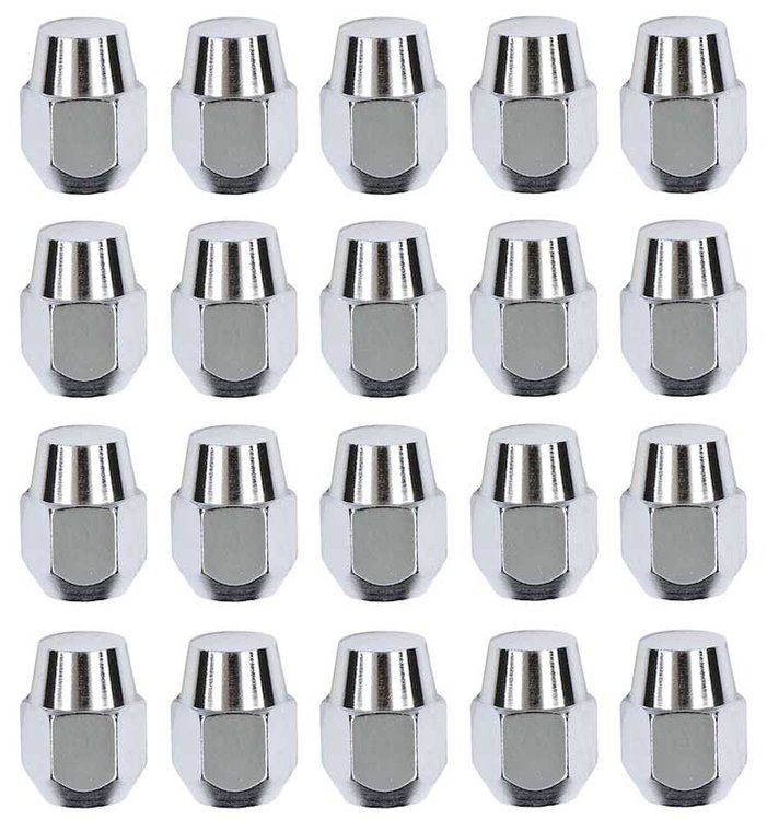 DK79 Early Design High Crown Chrome Acorn Style Lug Nut-7/16"-20; Set of 20