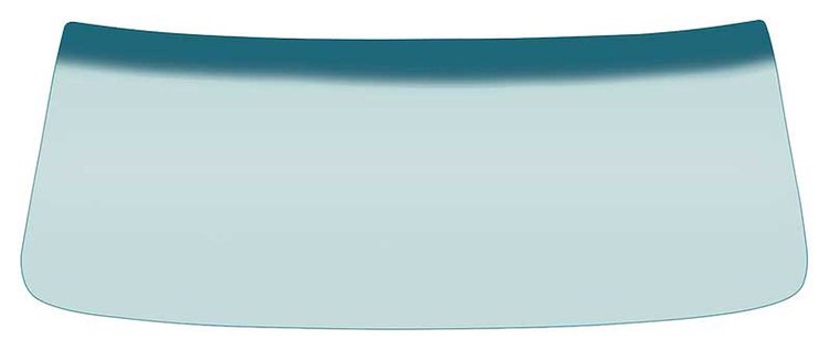 DW758T 1970-74 Challenger, Barracuda, Cuda; Front Windshield Glass; Coupe & Convertible; Lt Green Tint; with Blue/Green Upper Sh