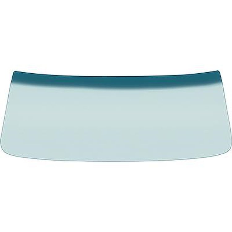 DW835T 1975-80 Granada, Monarch, Versailles; Front Windshield Glass; Light Green Tint; with Upper Blue/Green Shaded Band