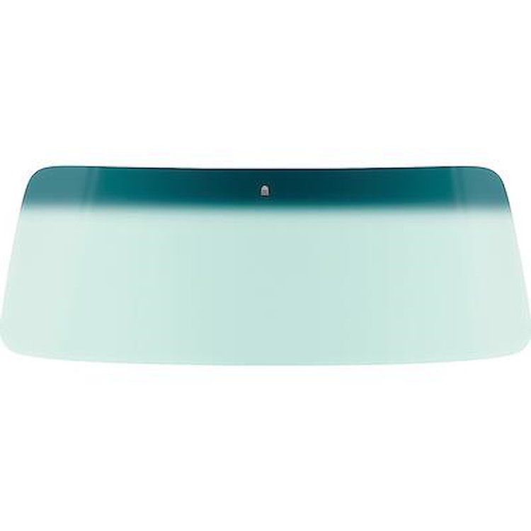 DW913T 1980-93 Dodge B-Series Van; Front Windshield Glass; with Mirror Bracket; Lt Green Tint; with Blue/Green Upper Shaded Band