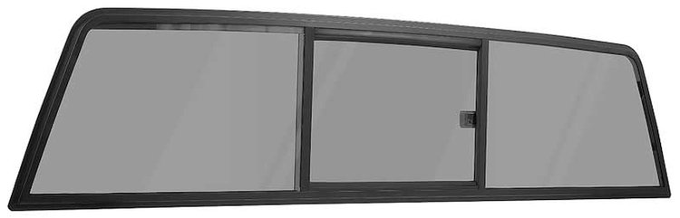 DY90007Y 1973-91 Chevy, GMC Pickup Truck; Rear Sliding Glass Window; Three Panel Design; Dark Limo Privacy Tint