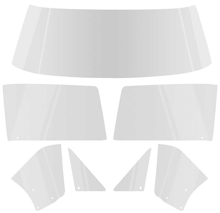 E352C Glass Kit 1967 Camaro/Firebird Convertible; 7-Piece; Clear