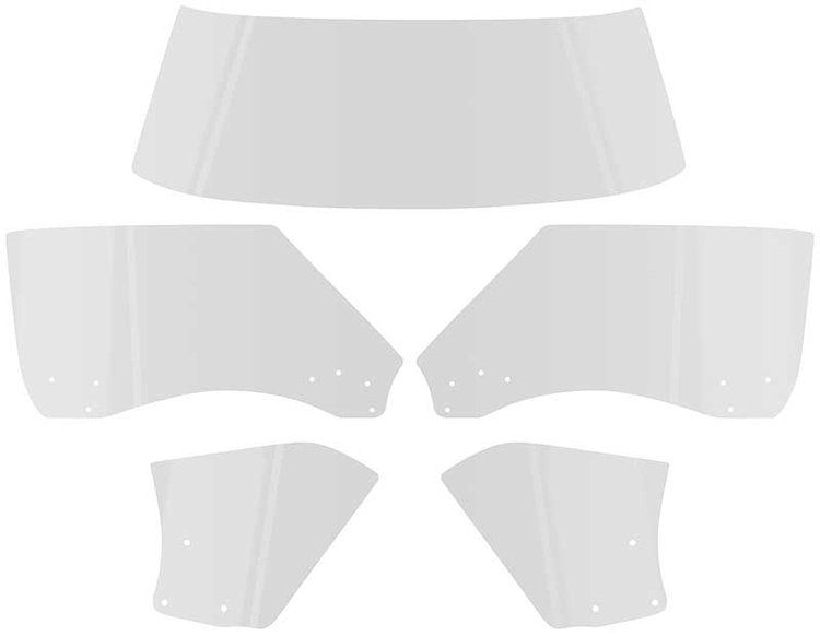 E353C Glass Kit 1968-69 Camaro/Firebird Convertible; 5 Piece; Clear