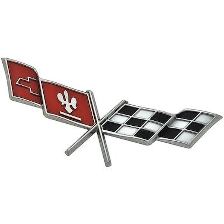 EM10040 1977-79 Chevrolet Corvette; Crossed Flags Emblem; Front Fender