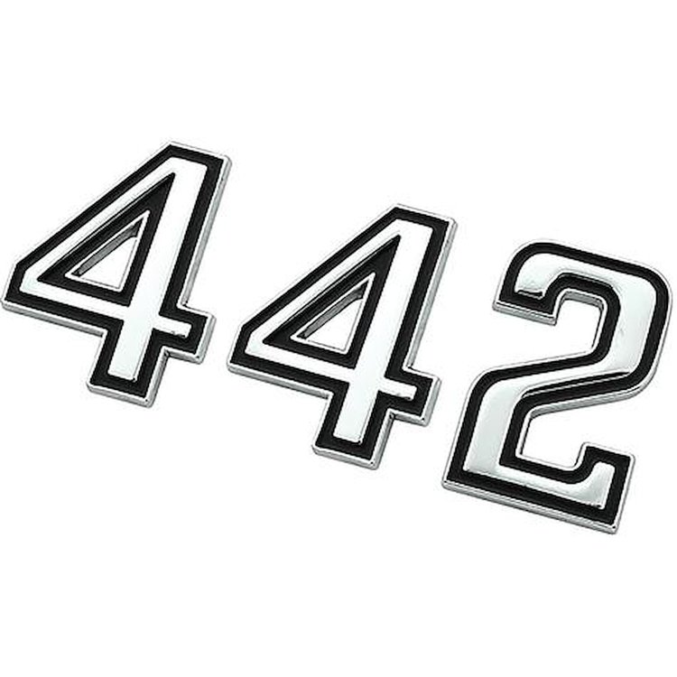 EM2446T 1969-73 Oldsmobile 442; Fender Emblem Set; 442