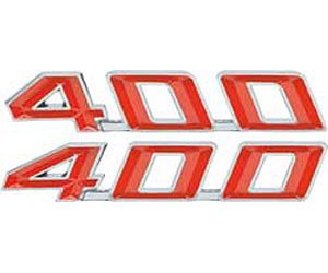 Hood Emblem 400 for 1967-1969 Pontiac Firebird [Red/Chrome, Pair]