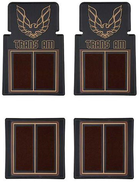 F74017 1969-92 Trans Am; Carpet Floor Mats; Brown / Black; 4 Piece Set