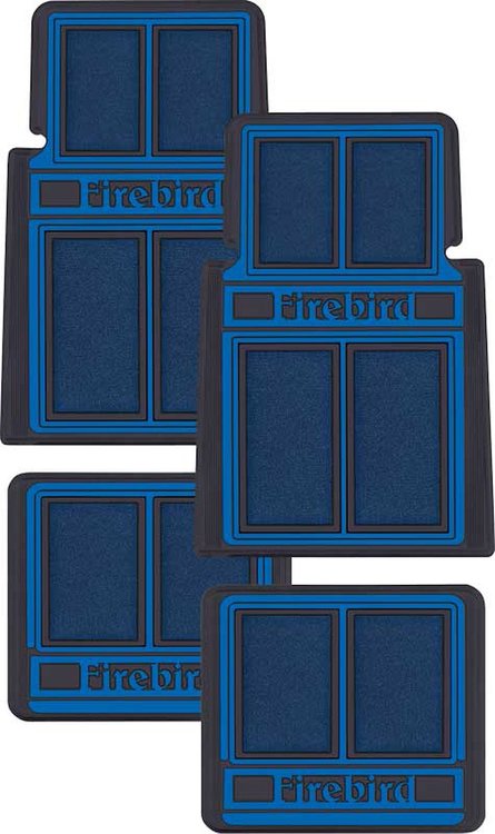 F75008 1967-92 Firebird; Floor Mats; Front and Rear; Blue 4 Piece Set