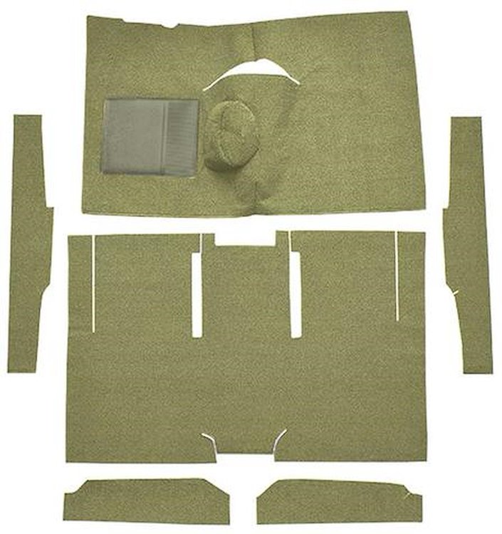 F9161009 1960-65 Falcon/Comet 2-Door Sedan/Ranchero L6 w/ Floor Shift; Cut & Sewn; Loop Carpet; Kit; Ivy Gold