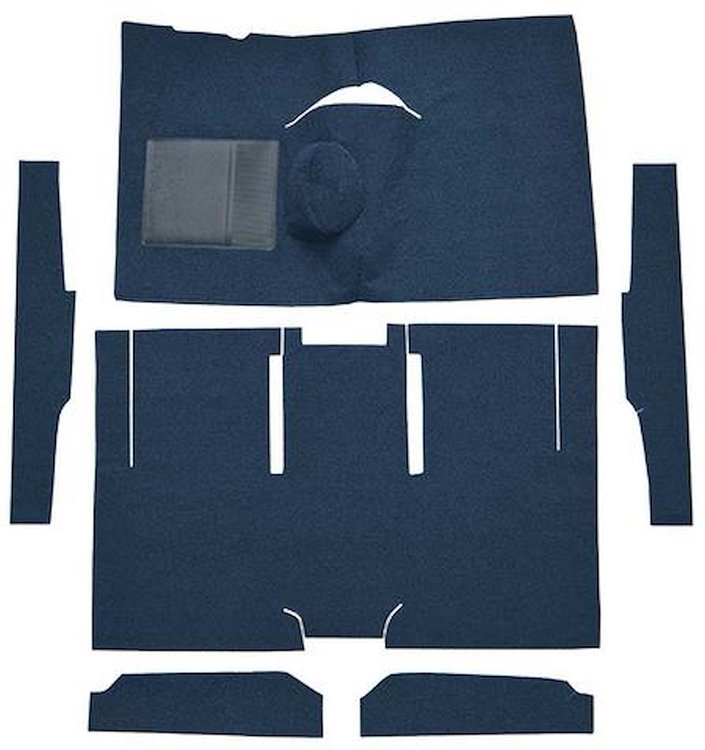 F9161012 1960-65 Falcon/Comet 2-Door Sedan/Ranchero L6 w/ Floor Shift; Cut & Sewn; Loop Carpet; Kit; Dark Blue