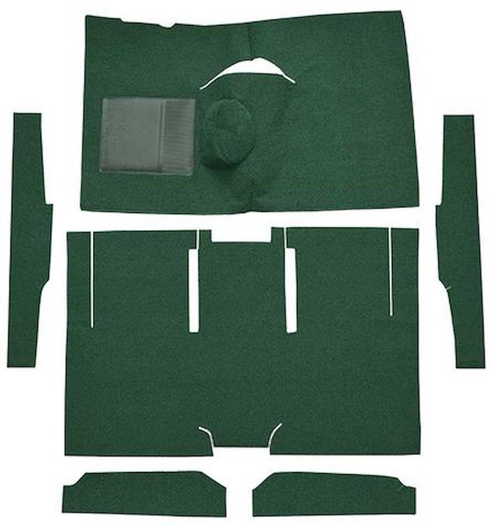 F9161013 1960-65 Falcon/Comet 2-Door Sedan/Ranchero L6 w/ Floor Shift; Cut & Sewn; Loop Carpet; Kit; Dark Green