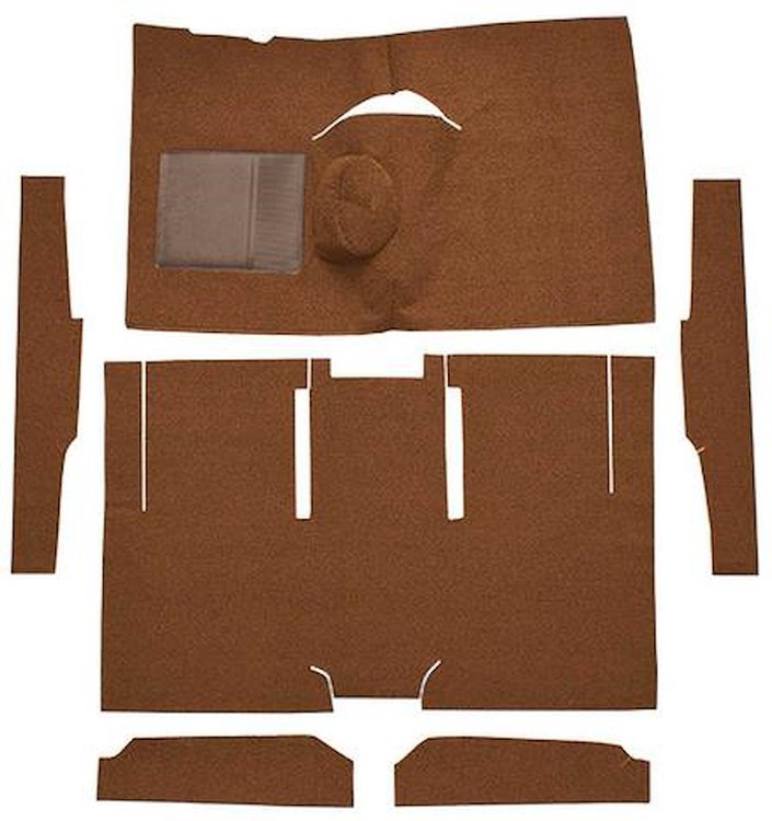 F9161018 1960-65 Falcon/Comet 2-Door Sedan/Ranchero L6 w/ Floor Shift; Cut & Sewn; Loop Carpet; Kit; Dark Saddle