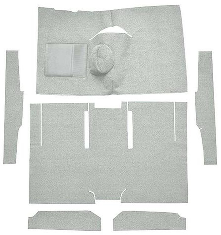 F9161023 1960-65 Falcon/Comet 2-Door Sedan/Ranchero L6 w/ Floor Shift; Cut & Sewn; Loop Carpet; Kit; Silver