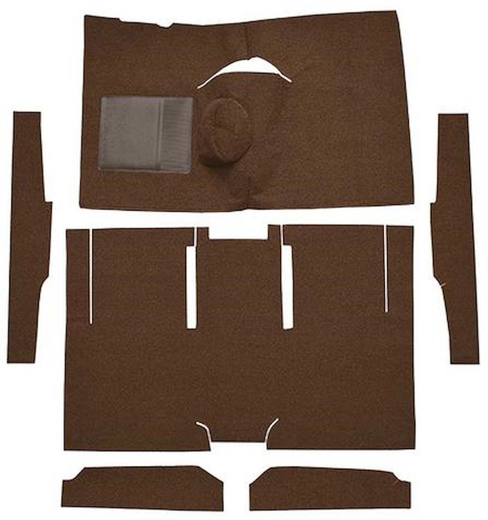 F9161030 1960-65 Falcon/Comet 2-Door Sedan/Ranchero L6 w/ Floor Shift; Cut & Sewn; Loop Carpet; Kit; Dark Brown