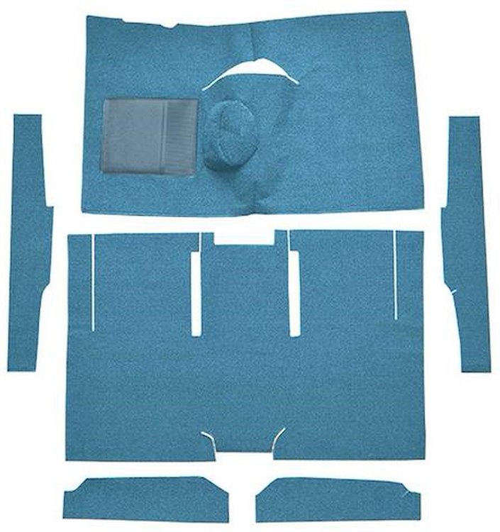 F9161041 1960-65 Falcon/Comet 2-Door Sedan/Ranchero L6 w/ Floor Shift; Cut & Sewn; Loop Carpet; Kit; Medium Blue