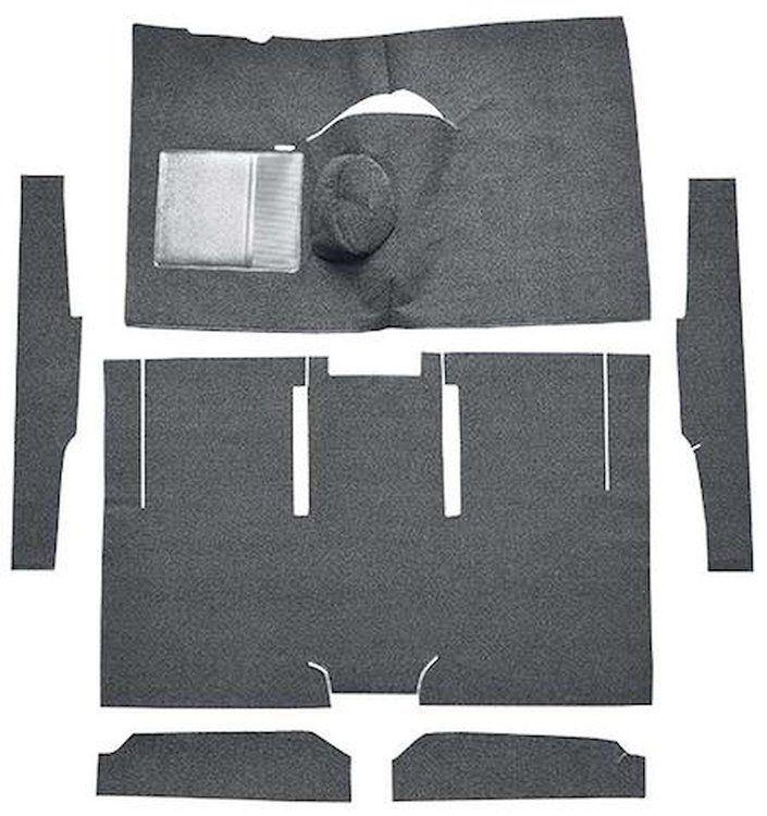 F9161047 1960-65 Falcon/Comet 2-Door Sedan/Ranchero L6 w/ Floor Shift; Cut & Sewn; Loop Carpet; Kit; Gunmetal Gray