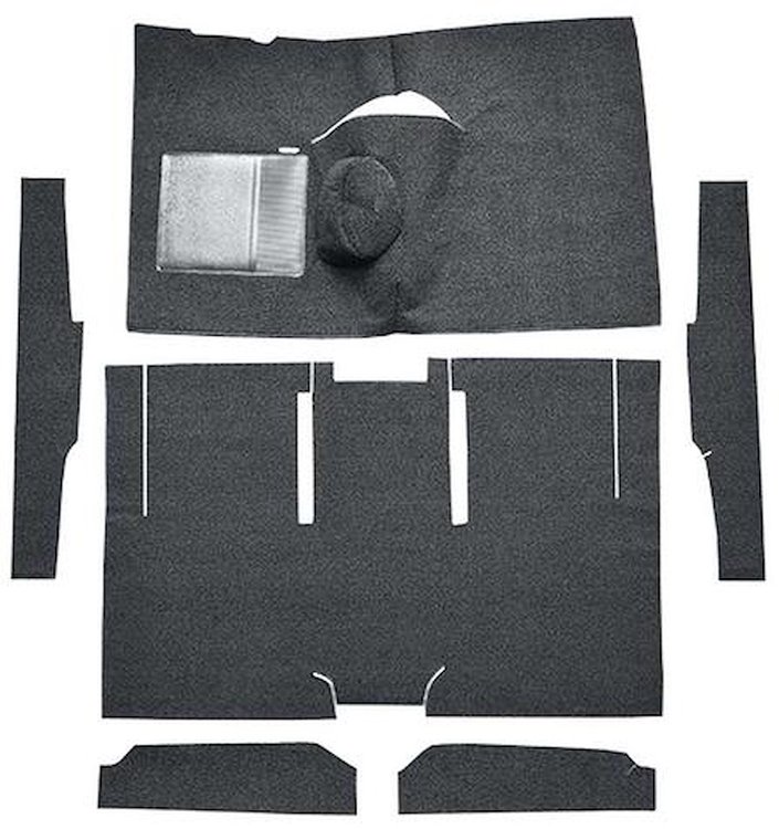 F9161057 1960-65 Falcon/Comet 2-Door Sedan/Ranchero L6 w/ Floor Shift; Cut & Sewn; Loop Carpet; Kit; Charcoal