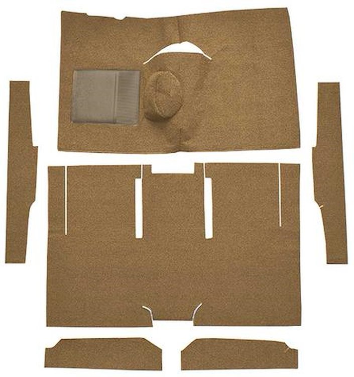 F9161069 1960-65 Falcon/Comet 2-Door Sedan/Ranchero L6 w/ Floor Shift; Cut & Sewn; Loop Carpet; Kit; Medium Saddle