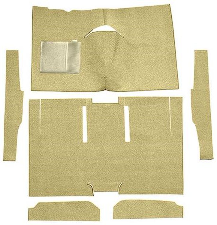 F9161209 1960-65 Falcon/Comet 2-Door Sedan/Ranchero w/ Column Shift; Cut & Sewn; Loop Carpet; Kit; Ivy Gold