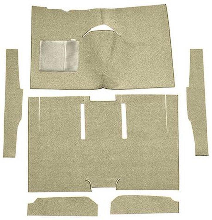 F9161244 1960-65 Falcon/Comet 2-Door Sedan/Ranchero w/ Column Shift; Cut & Sewn; Loop Carpet; Kit; Fawn Sandalwood