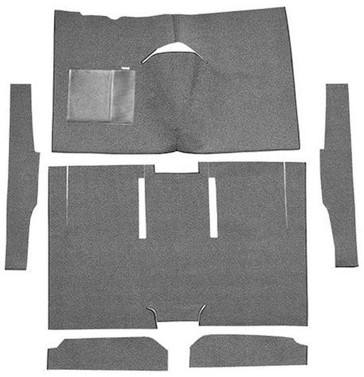 F9161247 1960-65 Falcon/Comet 2-Door Sedan/Ranchero w/ Column Shift; Cut & Sewn; Loop Carpet; Kit; Gunmetal Gray