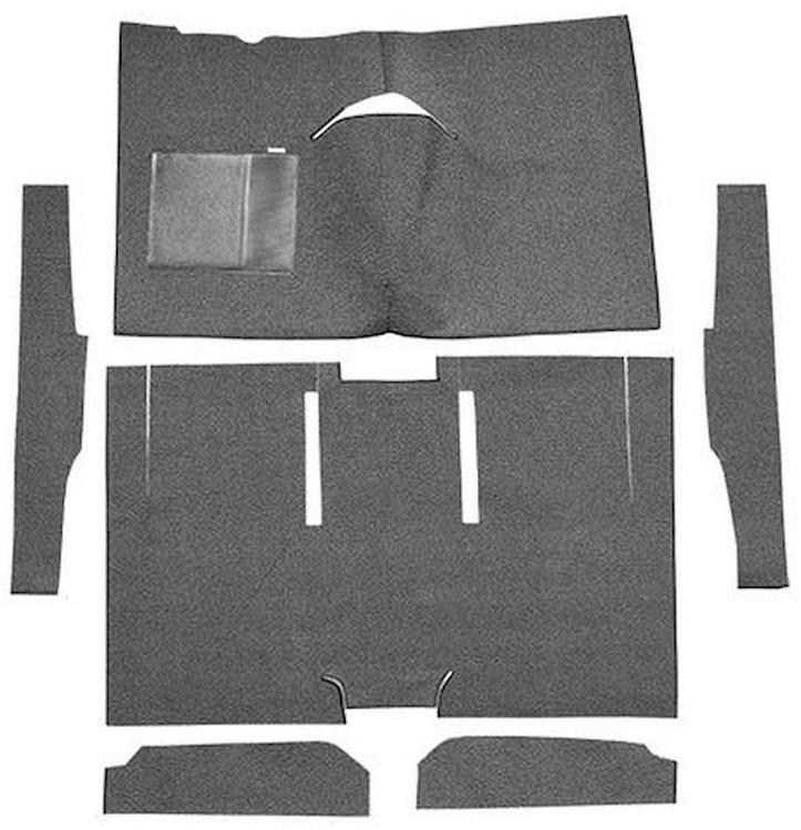 F9161257 1960-65 Falcon/Comet 2-Door Sedan/Ranchero w/ Column Shift; Cut & Sewn; Loop Carpet; Kit; Charcoal
