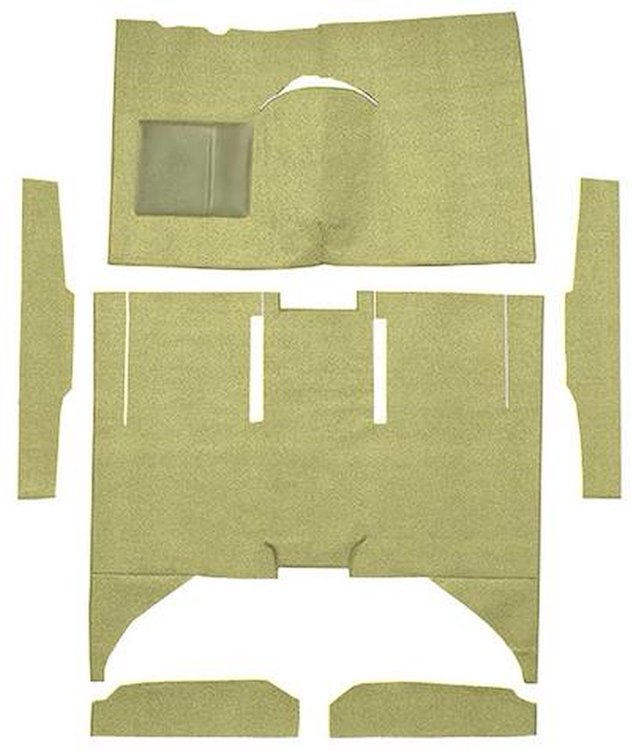 F9161609 1960-65 Falcon/Comet 4-Door Sedan w/ Column Shift Cut & Sewn; Loop Carpet; Kit; Ivy Gold