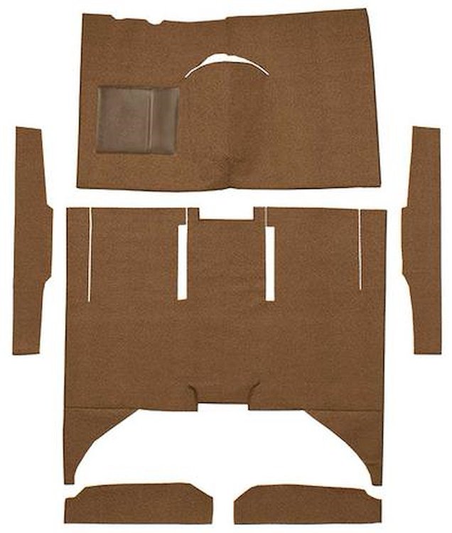F9161618 1960-65 Falcon/Comet 4-Door Sedan w/ Column Shift Cut & Sewn; Loop Carpet; Kit; Dark Saddle