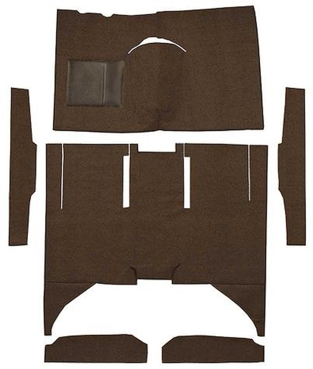 F9161630 1960-65 Falcon/Comet 4-Door Sedan w/ Column Shift Cut & Sewn; Loop Carpet; Kit; Dark Brown