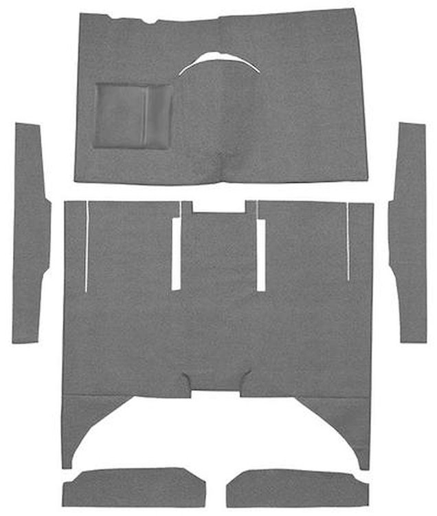 F9161647 1960-65 Falcon/Comet 4-Door Sedan w/ Column Shift Cut & Sewn; Loop Carpet; Kit; Gunmetal Gray