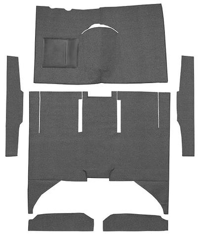 F9161657 1960-65 Falcon/Comet 4-Door Sedan w/ Column Shift Cut & Sewn; Loop Carpet; Kit; Charcoal