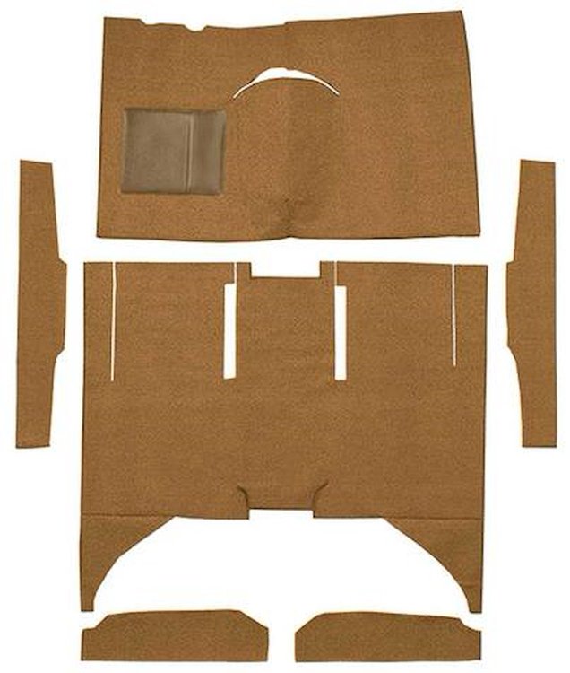 F9161669 1960-65 Falcon/Comet 4-Door Sedan w/ Column Shift Cut & Sewn; Loop Carpet; Kit; Medium Saddle
