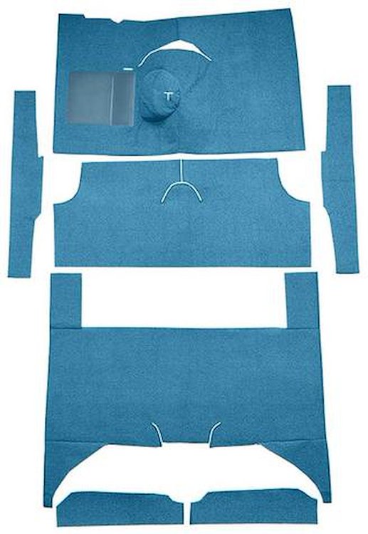 F9161704 1960-65 Falcon/Comet 4-Door Wagon L6 w/ Floor Shift; Cut & Sewn; Loop Carpet; Kit; Bright Blue