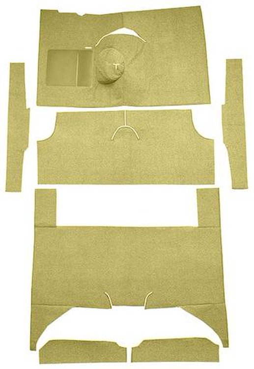 F9161709 1960-65 Falcon/Comet 4-Door Wagon L6 w/ Floor Shift; Cut & Sewn; Loop Carpet; Kit; Ivy Gold