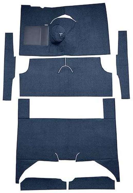 F9161712 1960-65 Falcon/Comet 4-Door Wagon L6 w/ Floor Shift; Cut & Sewn; Loop Carpet; Kit; Dark Blue