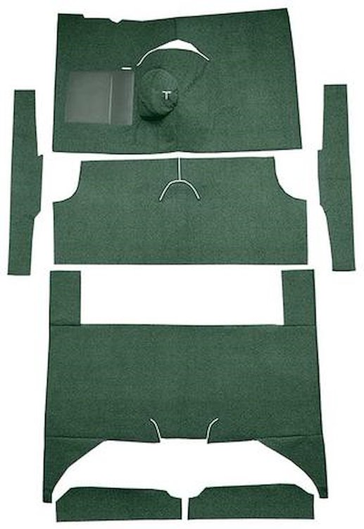 F9161713 1960-65 Falcon/Comet 4-Door Wagon L6 w/ Floor Shift; Cut & Sewn; Loop Carpet; Kit; Dark Green