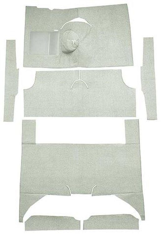 F9161723 1960-65 Falcon/Comet 4-Door Wagon L6 w/ Floor Shift; Cut & Sewn; Loop Carpet; Kit; Silver