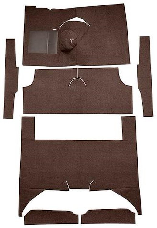 F9161730 1960-65 Falcon/Comet 4-Door Wagon L6 w/ Floor Shift; Cut & Sewn; Loop Carpet; Kit; Dark Brown
