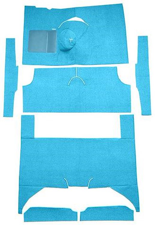 F9161741 1960-65 Falcon/Comet 4-Door Wagon L6 w/ Floor Shift; Cut & Sewn; Loop Carpet; Kit; Medium Blue