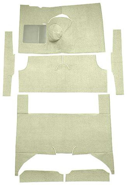 F9161744 1960-65 Falcon/Comet 4-Door Wagon L6 w/ Floor Shift; Cut & Sewn; Loop Carpet; Kit; Fawn Sandalwood