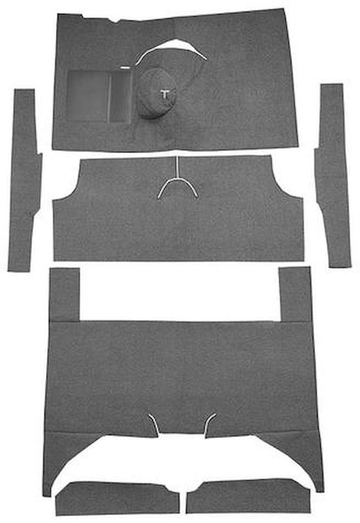 F9161757 1960-65 Falcon/Comet 4-Door Wagon L6 w/ Floor Shift; Cut & Sewn; Loop Carpet; Kit; Charcoal