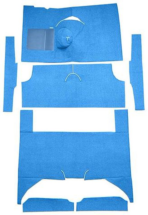 F9161762 1960-65 Falcon/Comet 4-Door Wagon L6 w/ Floor Shift; Cut & Sewn; Loop Carpet; Kit; Blue
